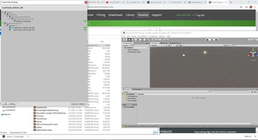 Leantouch_Vuforia_AR In Unity